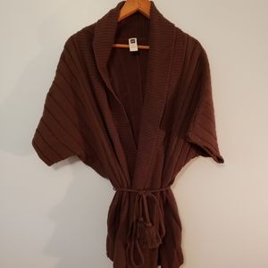 Chocolate Brown Gap Wrap Sweater